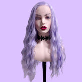 Long Light Purple Deep Curly Wave 13x4 Front Lace Wig